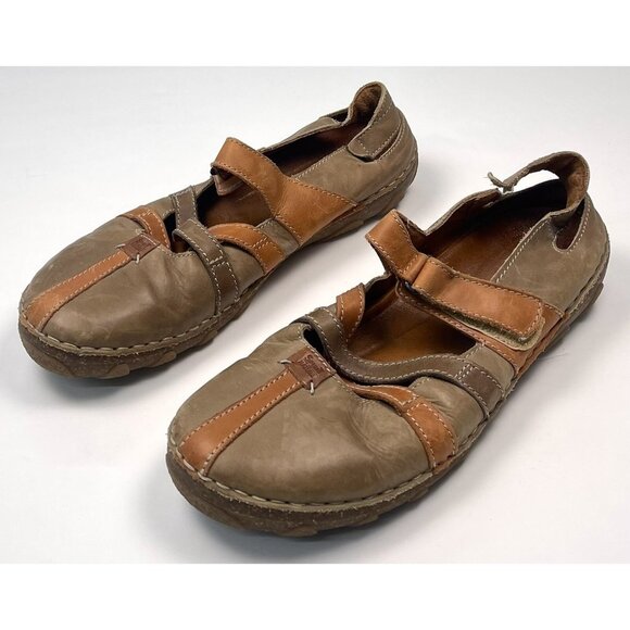 JOSEF SEIBEL Womens 11 41 Beige Tan LEATHER European Comfort SHOES Mary Jane EUC - Picture 1 of 6
